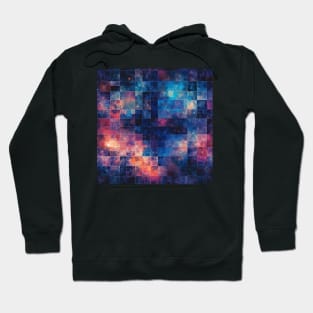 Blue Space Fractal - Infinite Nebula Seamless Pattern Hoodie